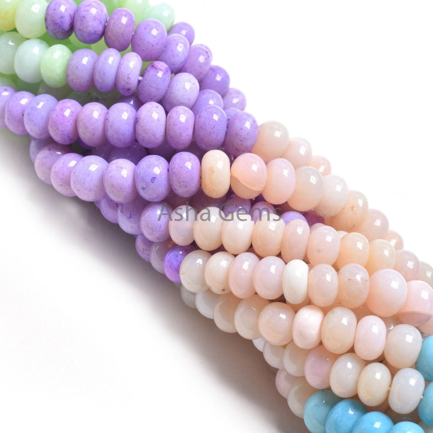 Beautiful Multi Color Opal Gemstone Beads, Shaded Blue Pink Green Blue Lavender Opal Smooth Rondelle Bead Multi Disco Rainbow Opal Bead SALE