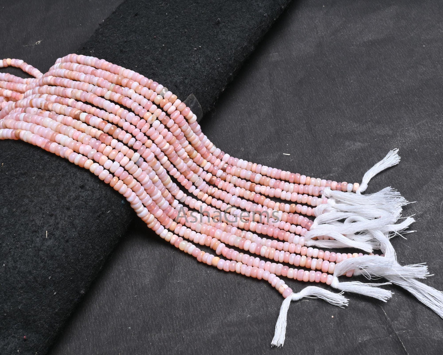 Beautiful Pink Opal Smooth Flat Rondelle Beads, Fine Pink Opal Beads Gemstone Opal Plain Handmade Uneven Rondelle Beads Jewelry Making SALE (AG 12326)