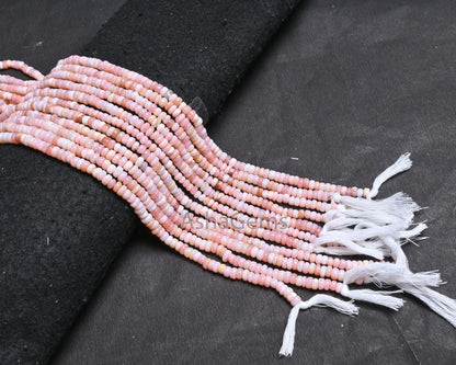 Beautiful Pink Opal Smooth Flat Rondelle Beads, Fine Pink Opal Beads Gemstone Opal Plain Handmade Uneven Rondelle Beads Jewelry Making SALE (AG 12326)