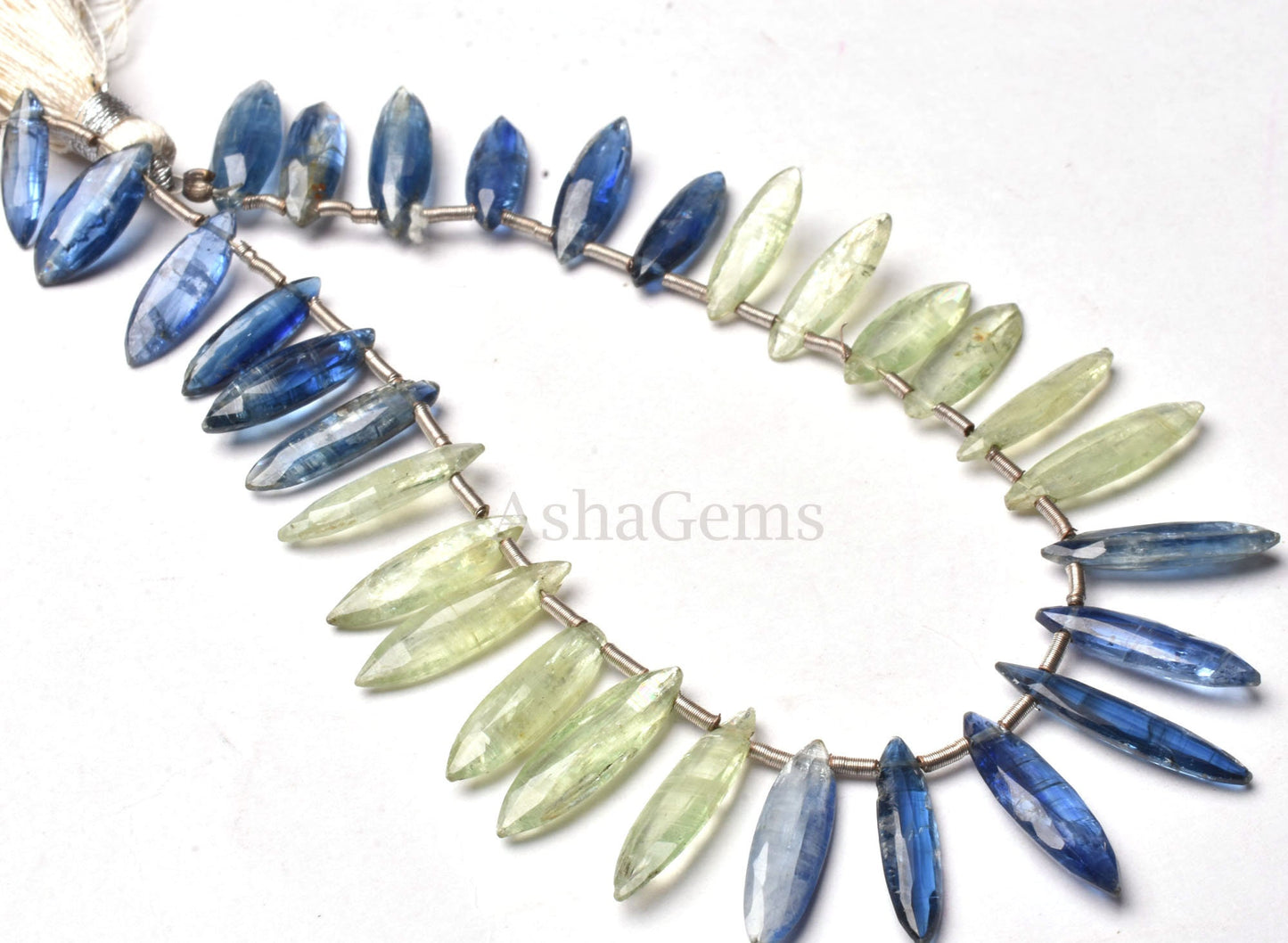 Beautiful Kyanite Faceted Marquise Shape Beads,8" Strand Shaded Green Blue Kyanite Marquise Beads, Natural Marquise Fancy Gemstone Bead SALE