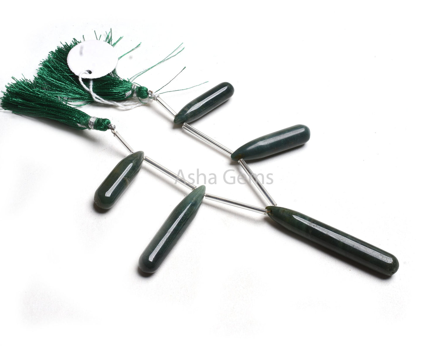 Natural Green Agate Fancy Pencil Shape Long Drop Beads,8.5x31-9x55mm Agate Side Drill Teardrop Briolette Gemstone Agate Bead Handicraft SALE