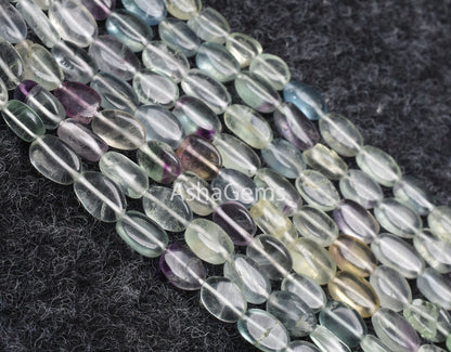 Natural Fluorite Smooth Oval Shape Gemstone Beads, multi green Blue Fluorite handmade Plain Beads, Multi fluorite Beads For Necklace Jewelry