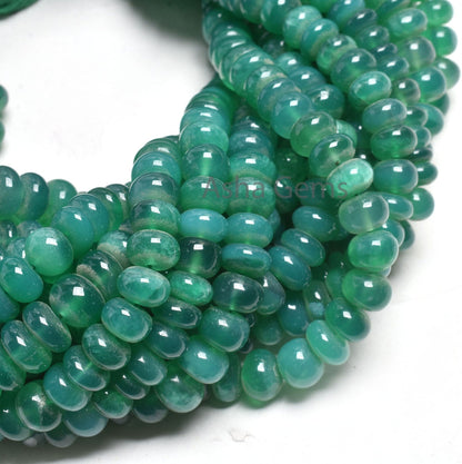 Green Onyx Smooth Rondelle Shape Beads,12.5" Strand Onyx Plain handmade Gemstone Loose Beads, green Onyx Beads For Jewelry Making Craft SALE