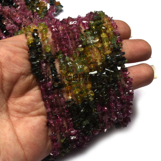 34" Strand Natural Multi Tourmaline Uncut Chips Gemstone Beads, Tourmaline Smooth Raw Rough Tiny Nuggets Beads, Fine Tourmaline Beads Sale