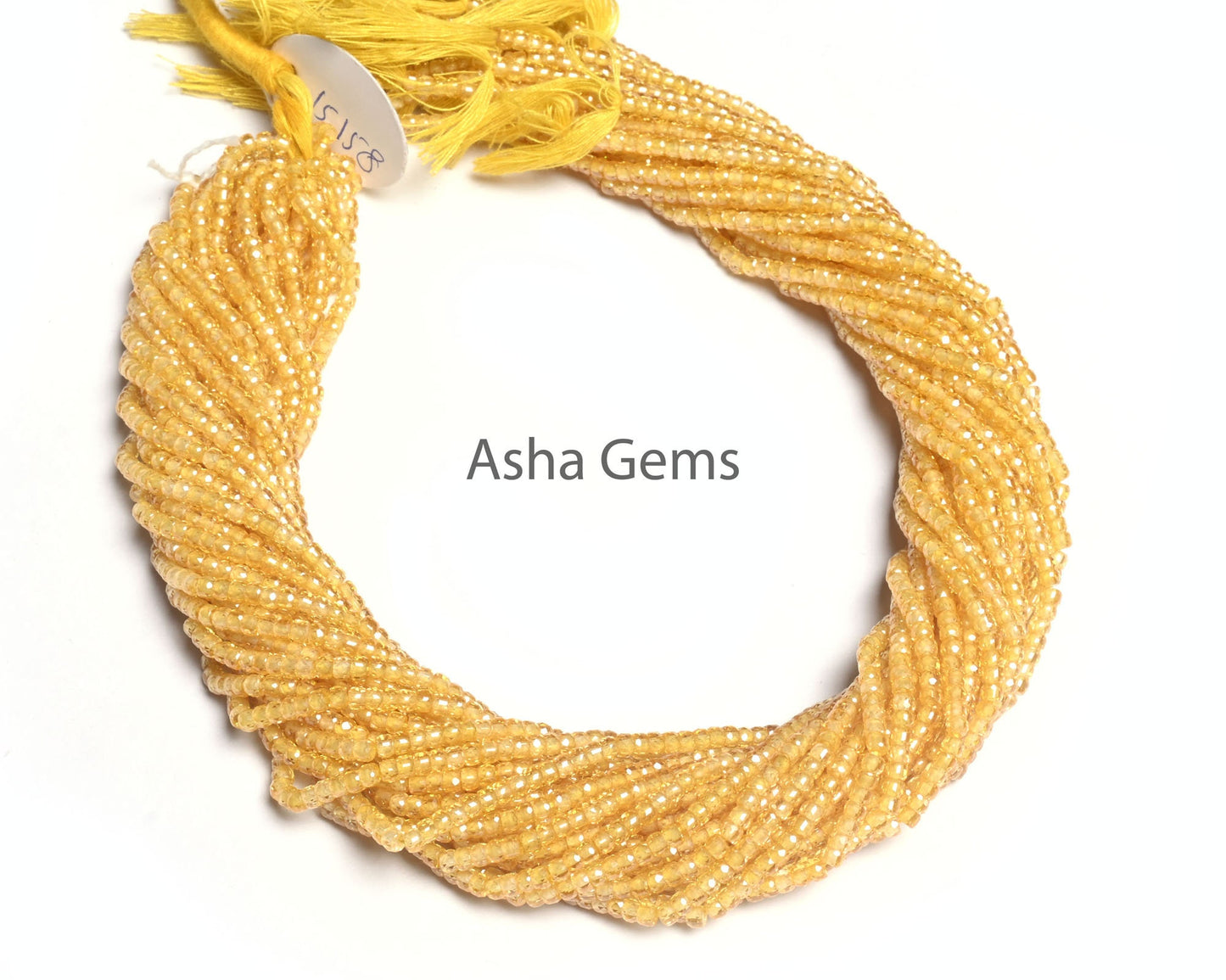 15" Strand Beautiful Yellow Zircon Micro Cut Beads,3 mm AAA pastel Yellow Cubic Zirconia Rondelle Faceted Gemstone Zircon Bead Jewelry Craft