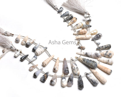 Natural Dendrite Opal Fancy carving Beads, Dendrite Opal Carve Teardrop Beads, Opal Cared Long Drops Beads, Dendritic Opal carve Beads SALE