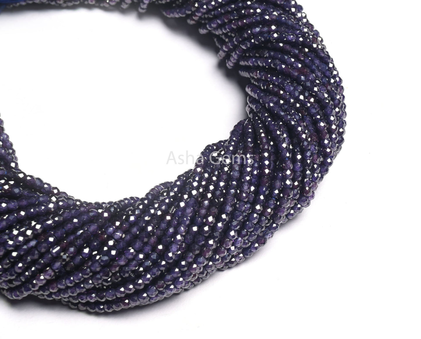 Beautiful Indigo Blue Zircon Micro Cut Faceted Gemstone Beads 2.5 mm AAA Blue Cubic Zircon faceted Rondelle Beads Jewelry Making Craft SALE
