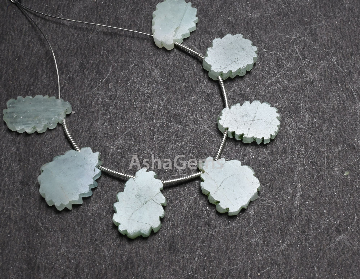 Natural Aventurine Fancy Flat Rough Slice Carved Handmade Beads, Fine Green Aventurine Uneven Raw Polish Slice Gemstone Carved Beads Jewelry