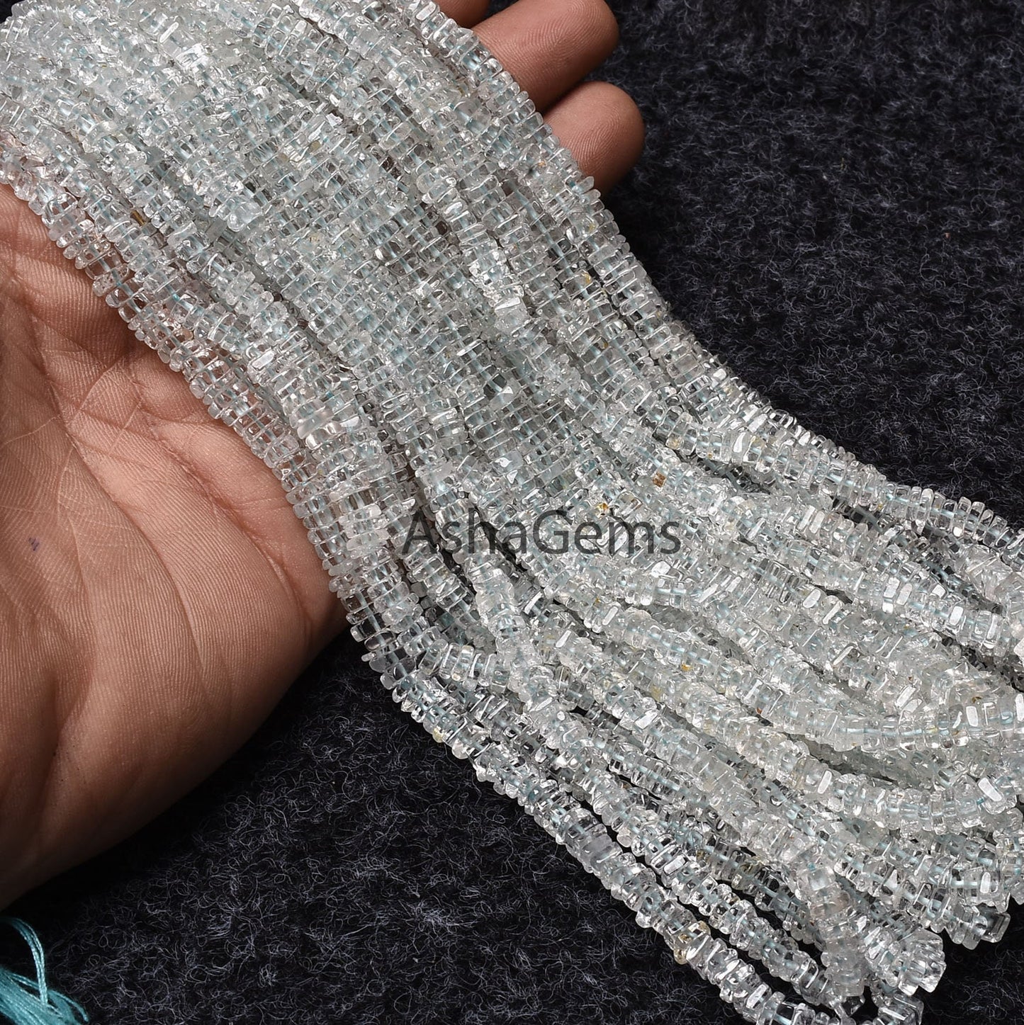 Beautiful Blue Aquamarine Smooth Heishi Square Shape Gemstone Beads,Natural Aquamarine Heishi Beads Square Smooth Bead, Aquamarine Jewelry