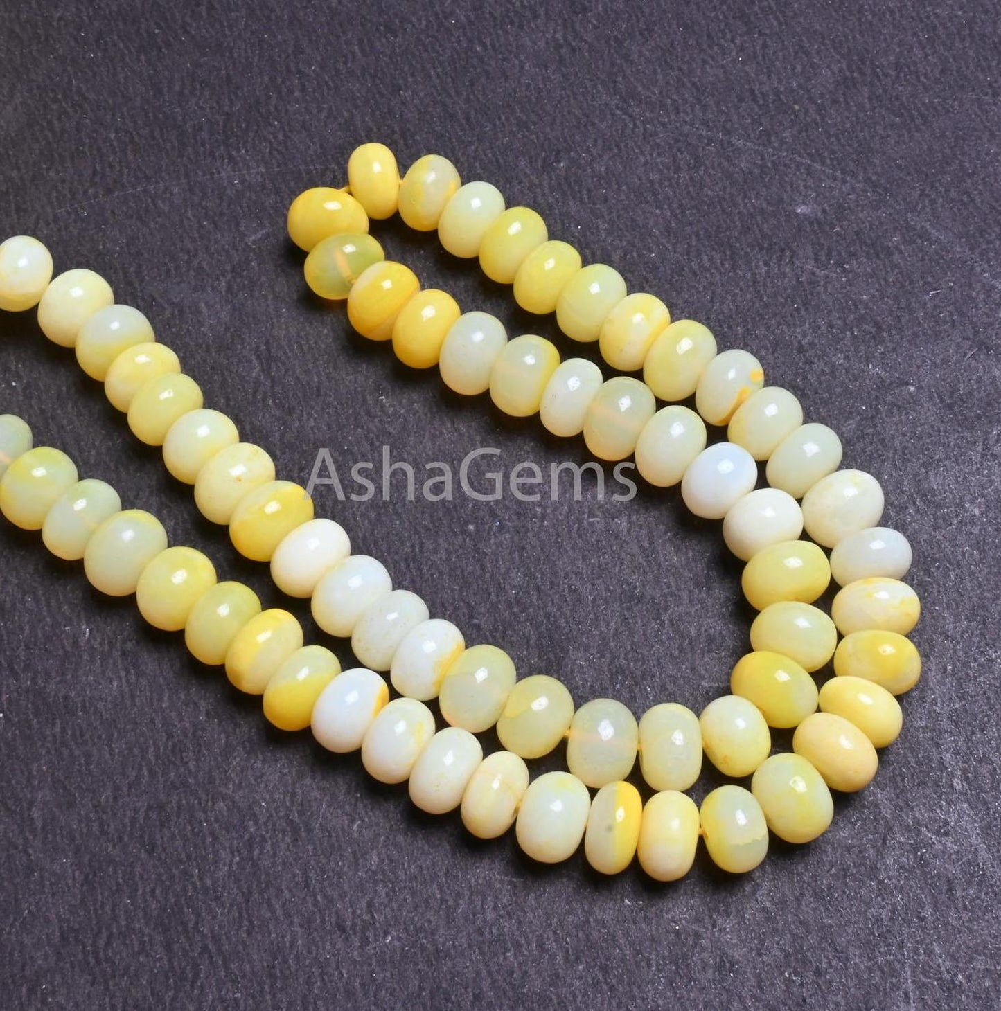 Beautiful Yellow Opal Smooth Rondelle Shape Beads,16" AAA Quality Shaded Pastel Yellow Opal Plain Handmade Gemstone Beads Jewelry Craft Sale