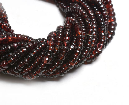 Natural Red Garnet Smooth Rondelle Beads,16 inch Strand Garnet Beads, Garnet Plain handmade Gemstone Beads Jewelry Makings Handicraft SALE