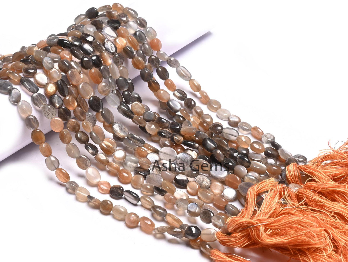 Beautiful Sunshine Moonstone Smooth Oval Handmade Beads,13" Natural Golden Shine Moonstone Shaded Uneven Oval Gemstone Bead For Jewelry SALE (AG 22322)