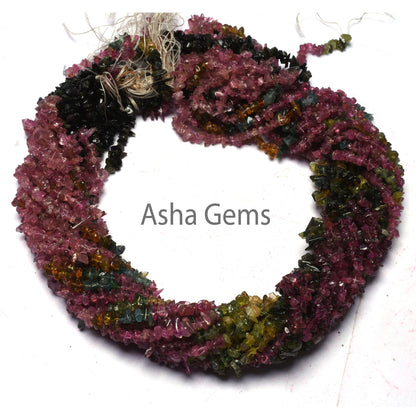 34" Strand Natural Multi Tourmaline Uncut Chips Gemstone Beads, Tourmaline Smooth Raw Rough Tiny Nuggets Beads, Fine Tourmaline Beads Sale