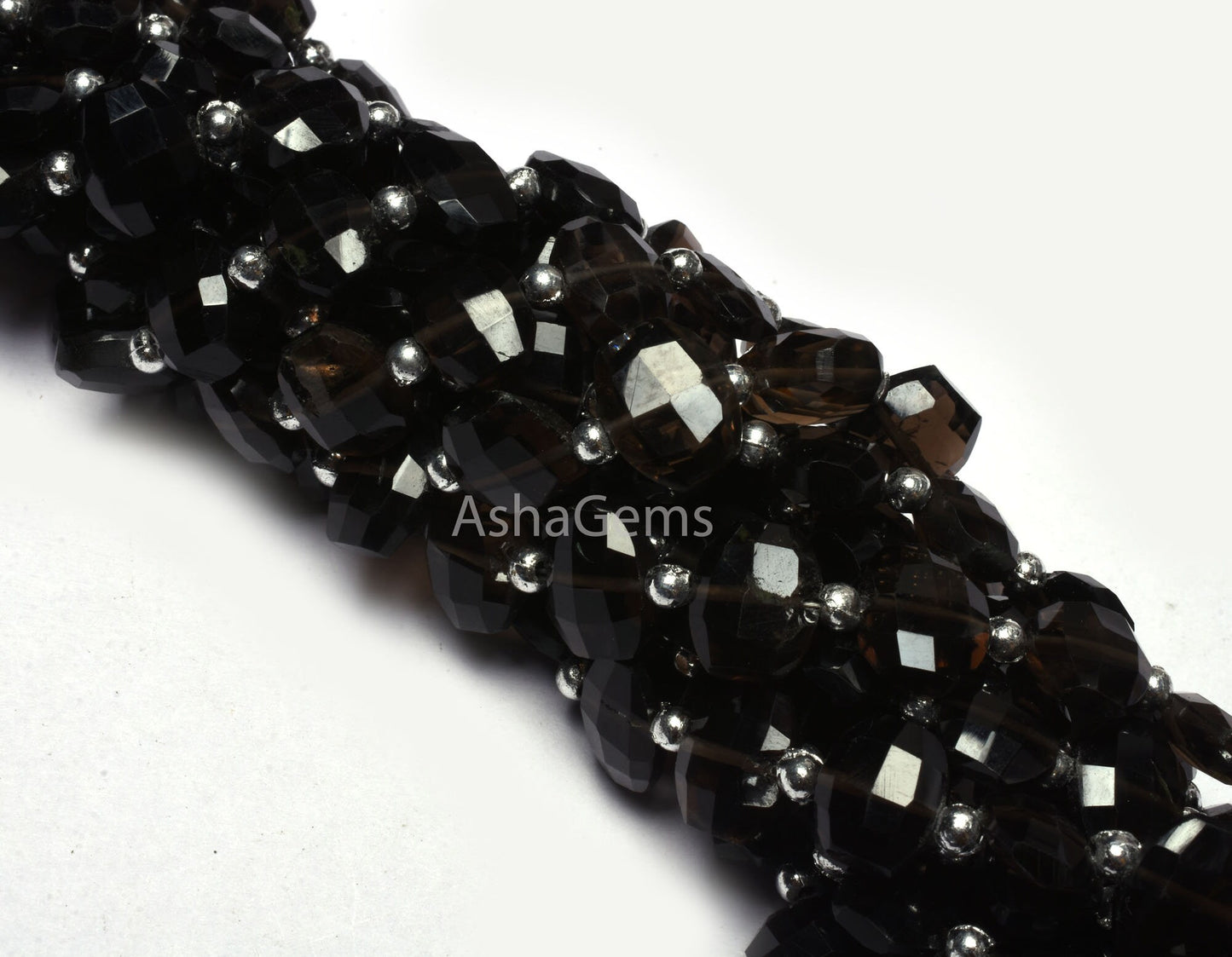 Beautiful Smoky Fancy Oval Shape Faceted Gemstone Beads,10" Strand AAA Smoky Quartz Step Cut Briolette Beads Smoky Beads For Jewelry Makings