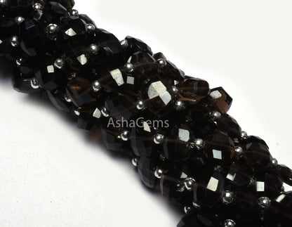 Beautiful Smoky Fancy Oval Shape Faceted Gemstone Beads,10" Strand AAA Smoky Quartz Step Cut Briolette Beads Smoky Beads For Jewelry Makings