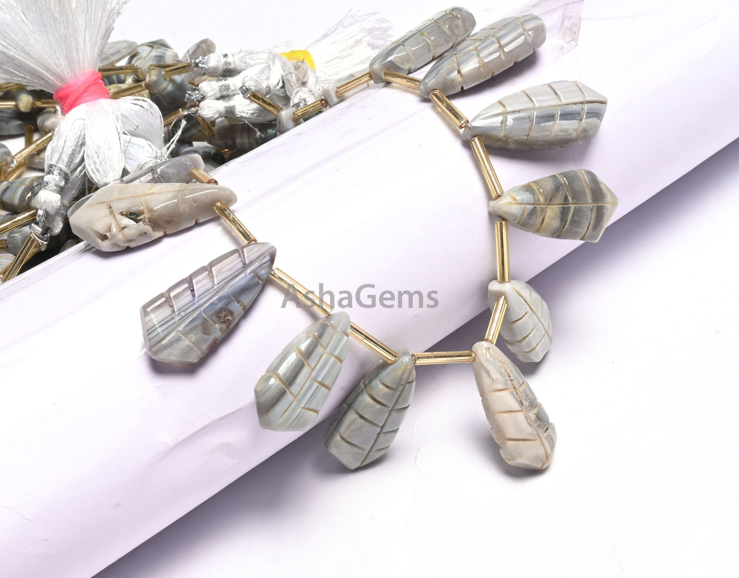8" Strand Shaded Grey Opal Fancy Pears Shape Carved Gemstone Beads, Opal Carving Fancy Shape Handmade Carving Bead Jewelry Making Craft SALE