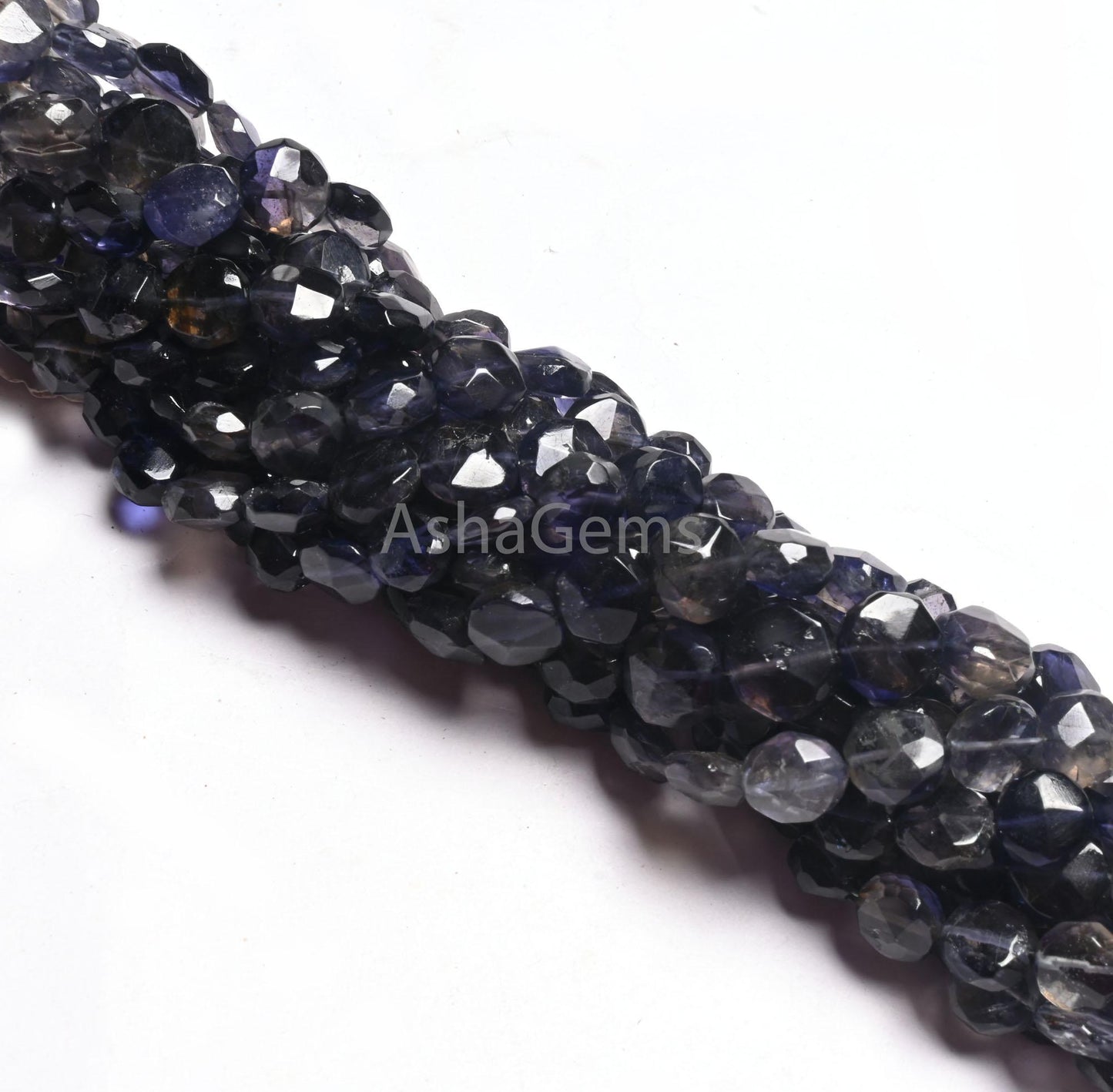 Fine Shaded Blue Iolite Faceted Coin Shape Gemstone Beads, Natural Iolite Handmade Coin Indian Cut Iolite Bead For Jewelry Making Craft SALE