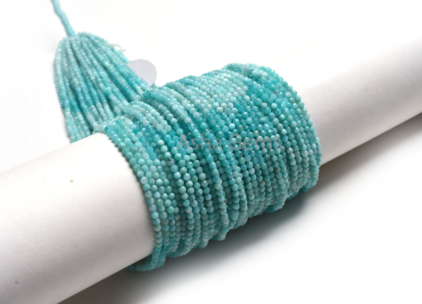 3 mm AAA Quality Amazonite Micro Cut faceted Rondelle Beads,13" Strand Shaded Blue Amazonite Machine Cut Gemstone Bead, Amazonite Beads SALE