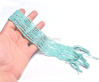 AAA Quality Peru Blue Amazonite Faceted Coin Tiny Gemstone Beads,4 mm Natural Amazonite Machine Cut Coin Amazonite Beads Jewelry Making SALE