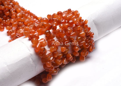 Natural carnelian Smooth Drops Shape Beads,13 inch Red Orange Carnelian Beads Gemstone Handmade Uneven Teardrop Side Drill Bead Jewelry SALE