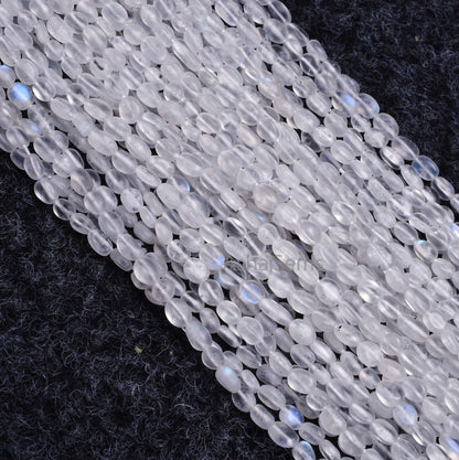 Blue Fire Rainbow Moonstone Smooth Mat Finish Oval Beads,13"Strand Natural White rainbow Moonstone handmade Uneven Oval Beads Jewelry Making (AG 6568 )