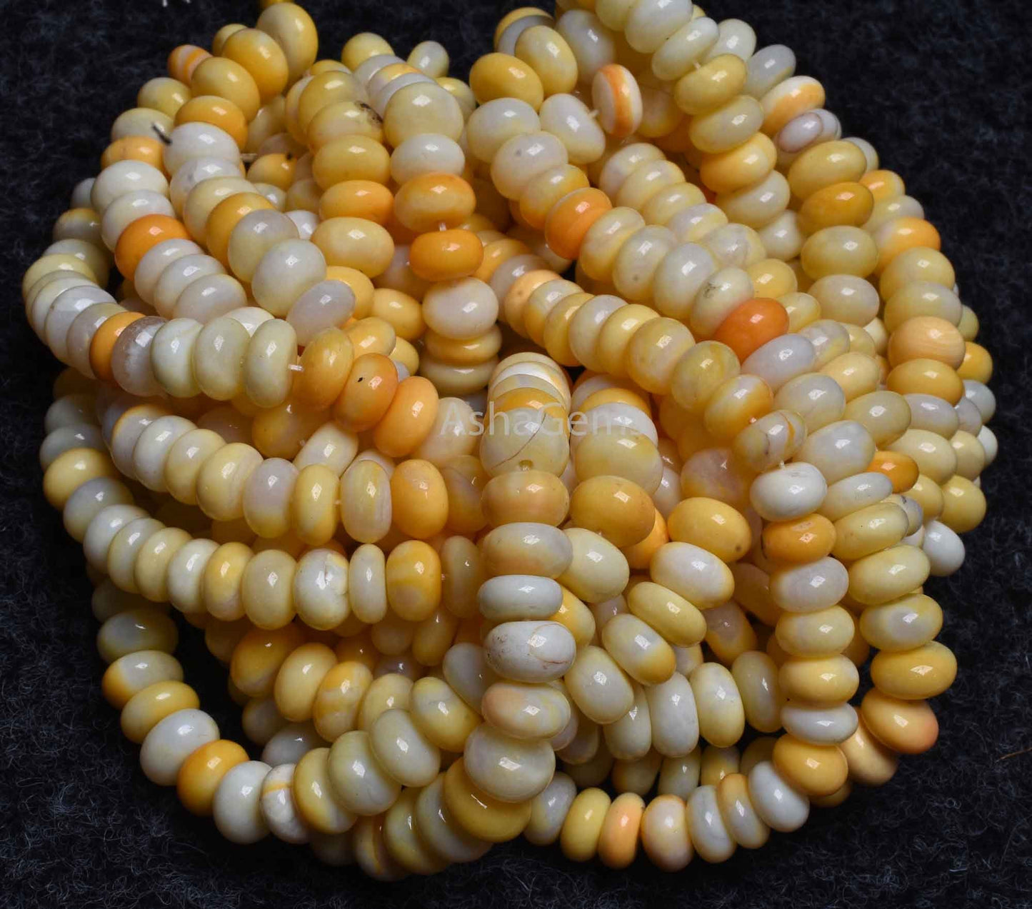Beautiful Yellow Opal Shaded Gemstone Beads, Yellow Opal smooth Rondelle Beads Fine Quality Opal Handmade Plain Bead For Jewelry making SALE