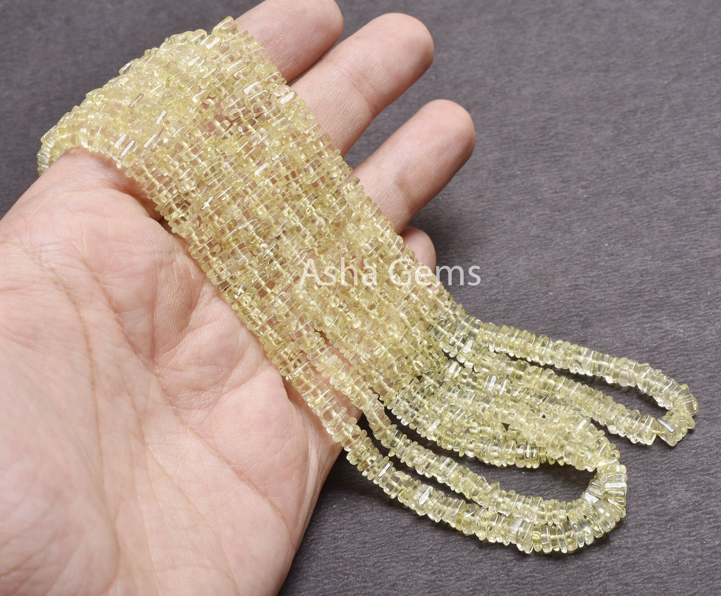 Beautiful Lemon Quartz Flat Square Shape Gemstone smooth Beads,16" Strand Natural Lemon Heishi Square Beads, Lemon Beads Jewelry Crafts SALE