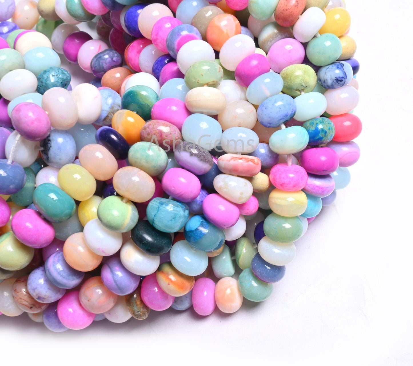 Wonderful Multi Shaded Opal Rondelle Smooth Gemstone Beads, Fine Disco Opal Beads, Mix Color Multi Opal Plain Bead Jewelry Making Craft SALE
