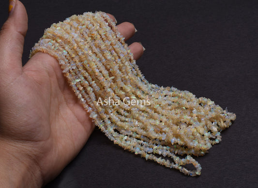 34"Strand Natural Ethiopian Opal Chips Beads Uncut Gemstone,Beautiful Yellow Ethiopian Opal Raw Nuggets Smooth Beads, AAA Quality Ethiopian