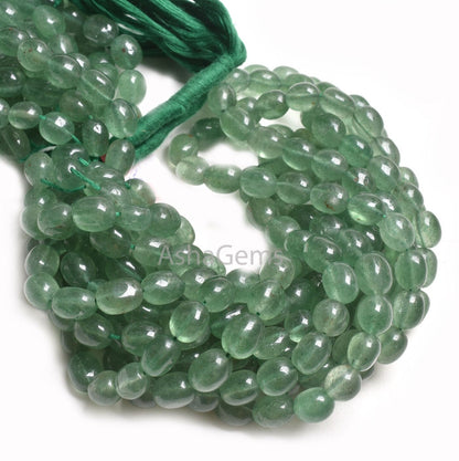 Beautiful Strawberry Quartz Smooth Puff Oval Beads, Natural Green Strawberry Plain Handmade Uneven Oval Gemstone Bead, Fine Strawberry Beads