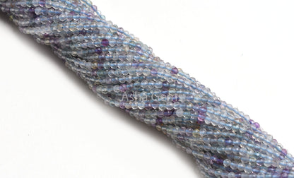 AAA Blue Fluorite Faceted Rondelle Shape Gemstone Beads,2.4 mm Natural Fluorite Micro Cut Tiny Beads Fluorite Bead Jewelry Making Craft SALE
