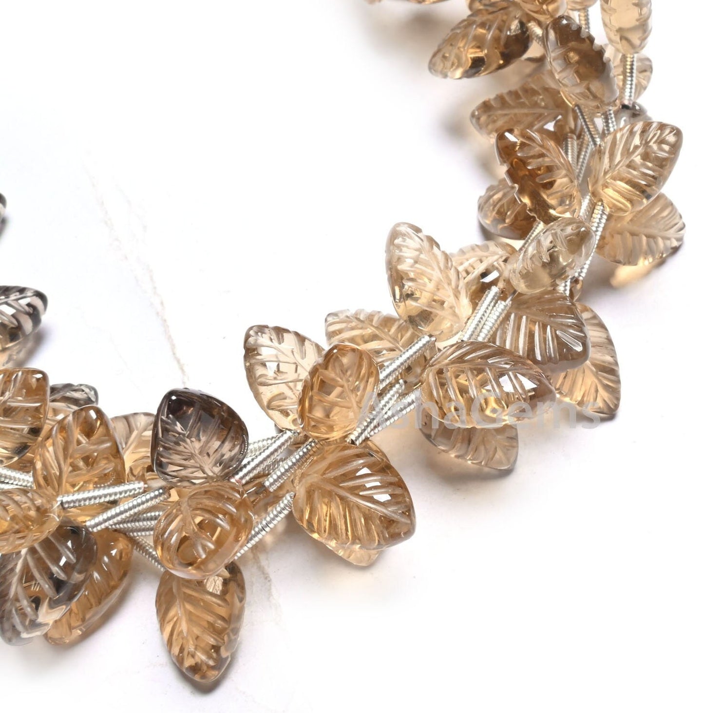 Beautiful Beer Quartz Fancy Leaves Shape Carving handmade Beads, AAA natural Bear Quartz Carve Pear Briolette Gemstone Teardrop Bead Jewelry