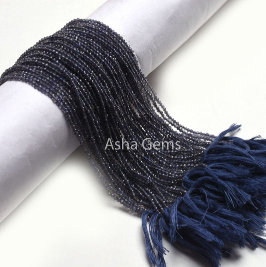 Sale 13" Strand Beautiful Natural Blue Iolite Micro Cut Beads,2.2 mm AAA Quality Iolite Faceted Machine Cut Rondelle Gemstone Bead Jewelry
