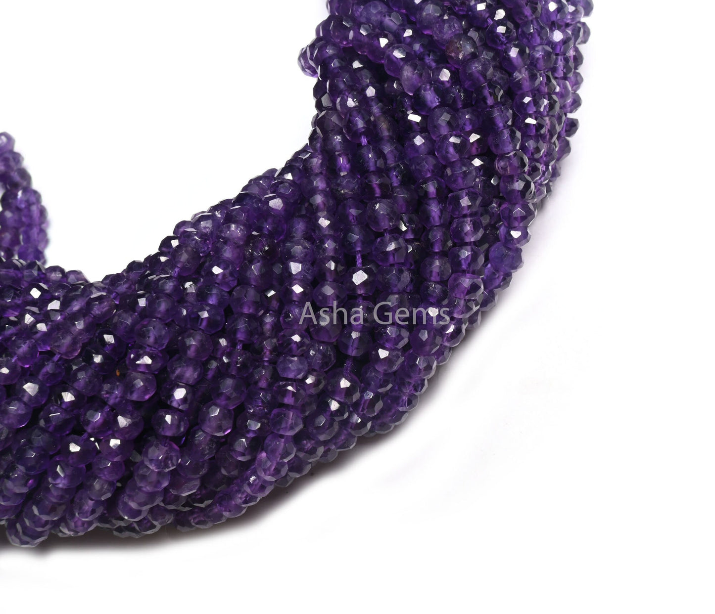 Beautiful African Amethyst Faceted Rondelle Beads,13"Strand AAA Purple Amethyst Indian Cut Gemstone Beads Natural Amethyst Bead Jewelry SALE