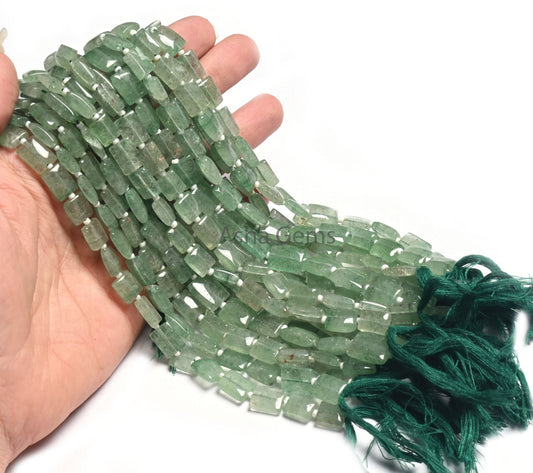 Beautiful Green Strawberry Quartz Rectangle Shape Straight Drill Beads,9"Fine Strawberry Handmade Fancy Chicklet Gemstone Bead Jewelry Craft