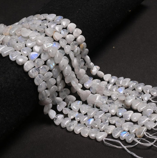Natural Blue Fire Rainbow Moonstone fancy D Shape beads, Flashy White rainbow moonstone Half moon Smooth handmade Gemstone Bead Jewelry SALE