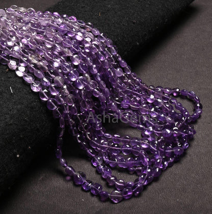 Fine Quality Amethyst Smooth Coin Shape Gemstone Loose Beads, Shaded Purple amethyst Plain Coin Handmade Bead, Natural Amethyst Jewelry SALE