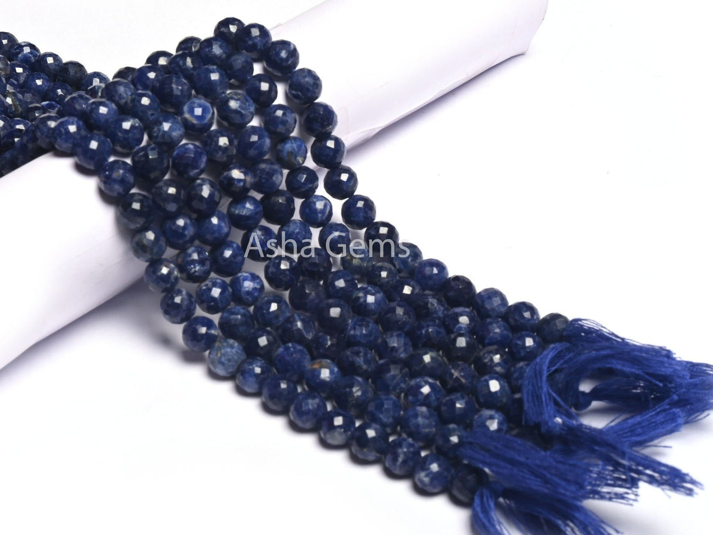 8mm Fine Blue Sodalite Faceted Round Shape Beads, Natural Blue Sodalite Indian Cut Round Ball Gemstone Beads, Sodalite Bead Jewelry Necklace