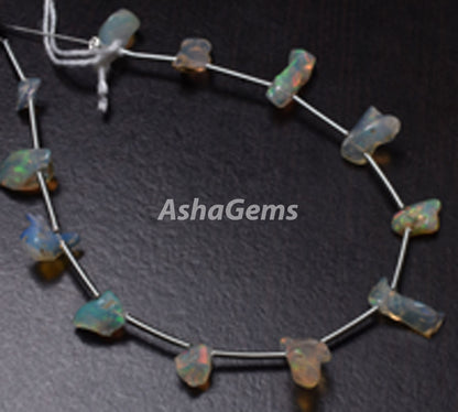 Natural Welo Fire Ethiopian Opal Raw Nuggets Beads, 5.5-14 mm Beautiful Rainbow Fire Untreated Ethiopian Opal rough Beads, Rock Mineral Opal