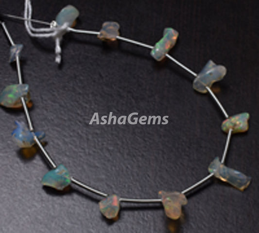 Natural Welo Fire Ethiopian Opal Raw Nuggets Beads, 5.5-14 mm Beautiful Rainbow Fire Untreated Ethiopian Opal rough Beads, Rock Mineral Opal