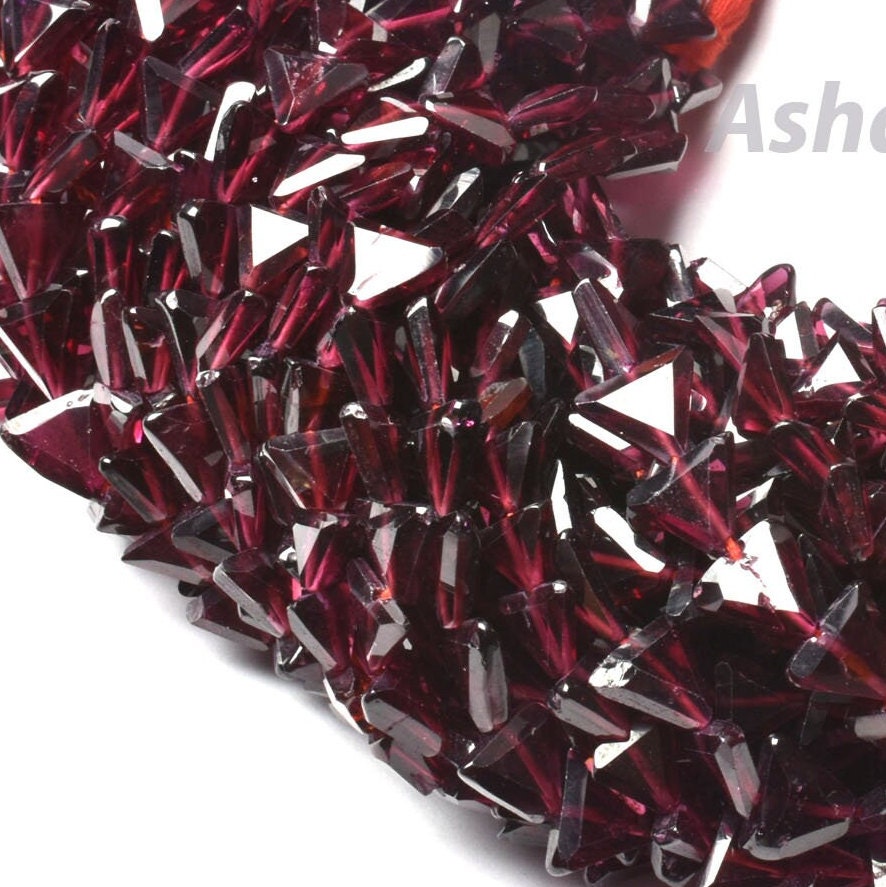 Amazing Red Garnet Trillion Shape Beads, Natural Garnet Faceted Triangle Beads,6mm Garnet beads Gemstone Flat Fancy Shape Beads For Jewelry