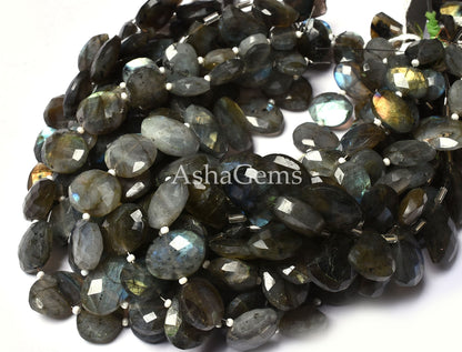 Beautiful Flashy  Black rainbow Faceted Oval Shape Beads,9" Strand Natural Fire Labradorite Fancy Oval Beads, Labradorite Beads Jewelry SALE