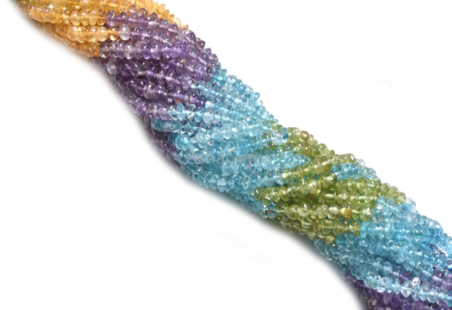 4mm Multi Color Gemstone Smooth Button shape beads,12" AAA Shaded Mix Semi Precious Crystal Peridot Citrine handmade button Disco Bead Craft