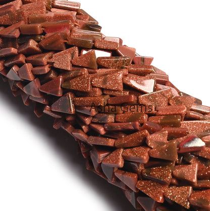 Beautiful Brown Sunstone Smooth Triangle Shape Beads,12" Sunstone Fancy Long Trillion Straight Drill Gemstone Handmade Beads Jewelry Crafts