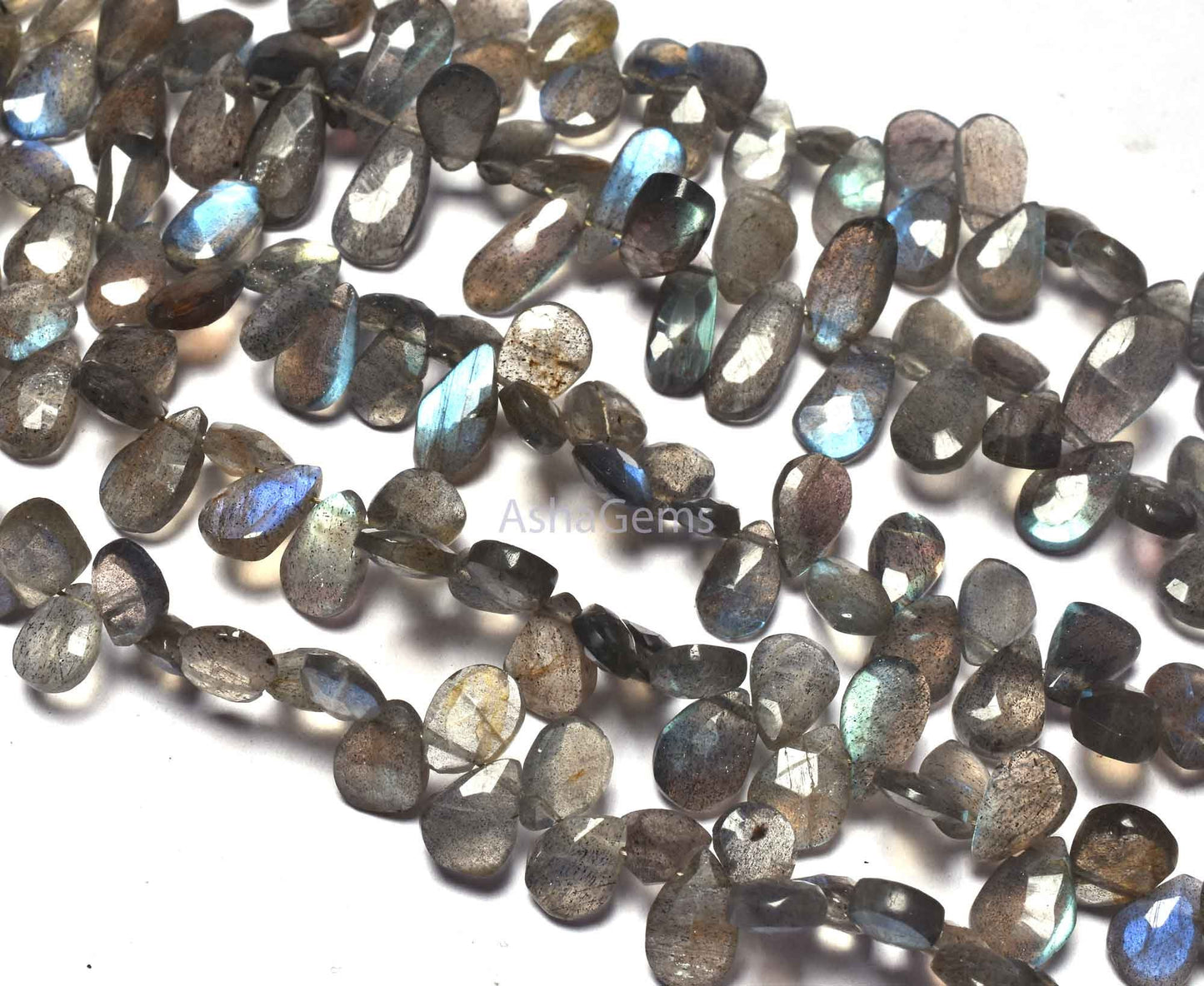 AAA Quality Blue Fire Labradorite Faceted pears Shape Beads,7.5"Strand labradorite Beads, Natural Black Rainbow Teardrop Beads Jewelry Craft