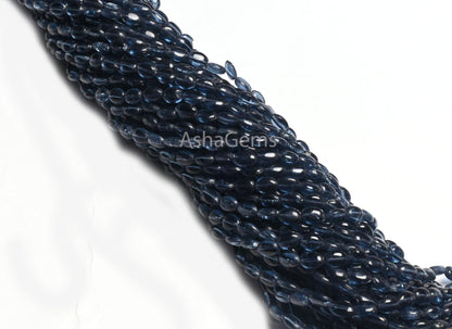 5.5-8 mm Beautiful Blue Iolite Color Hydro Smooth Oval Shape Handmade Beads, Navy Blue Hydro Plain Oval Loose Bead Jewelry Making Craft SALE