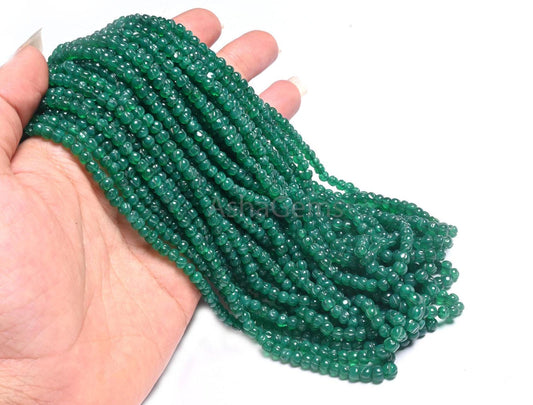 Fine Green Onyx Carving Pumpkin Handmade Tiny Beads,4,4.5mm Green Onyx carved Uneven watermelon Gemstone Onyx Carve Melon Bead Jewelry Craft