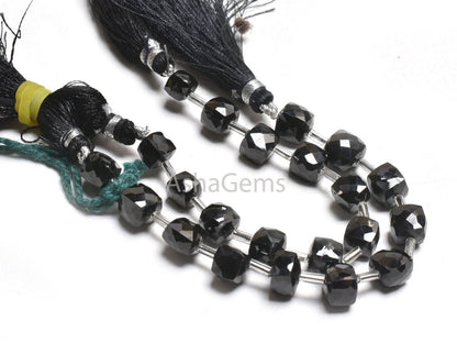 AAA Quality Black Spinel Faceted 3D Cube Box Beads, Natural Black Spinel Cube Gemstone Loose Beads,5" Black Spinel Beads Jewelry Crafts SALE