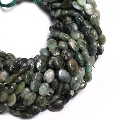 Natural Sakota Emerald Smooth Oval Handmade Beads, Shaded Green Emerald Oval Uneven Shape Gemstone Loose Beads, Emerald Bead Jewelry makings