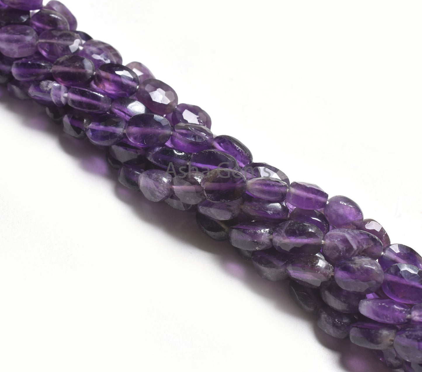 Natural Purple Amethyst faceted Indian Hand Cut Oval Shape Beads,12.5" Strand Amethyst Oval Shape Briolette Gemstone Bead Jewelry Craft SALE